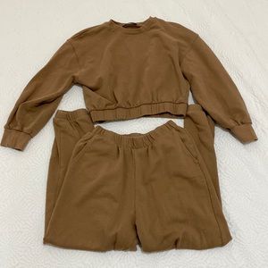 Zara Two Piece Matching Brown Sweat Set